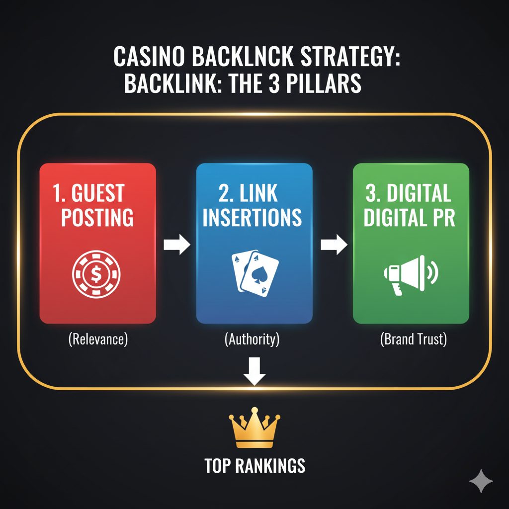 casino backlinks guide: 3 pillars of casino backlinks